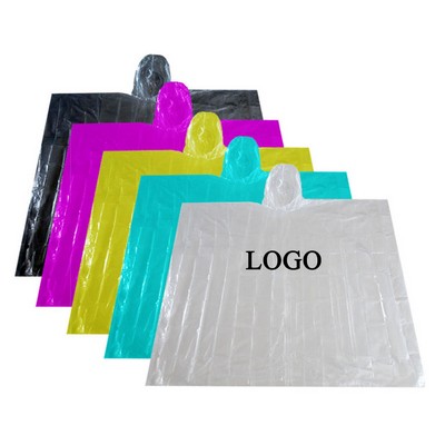 Adult Disposable Raincoat Hooded Rain Poncho