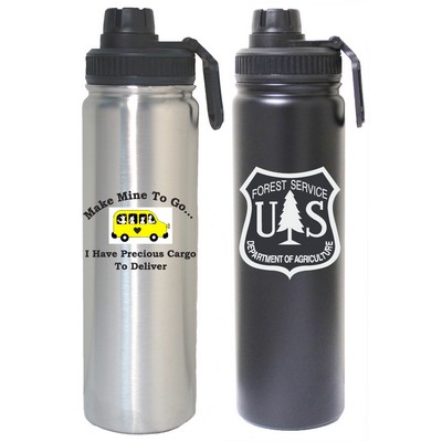 24 Oz. Stainless Steel Vacuum Insulated Bottle with twist lid/spout