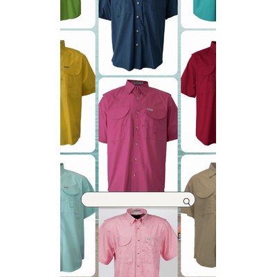 Tiger Hill Men's Poly/Cotton Short Sleeve Fishing Shirt